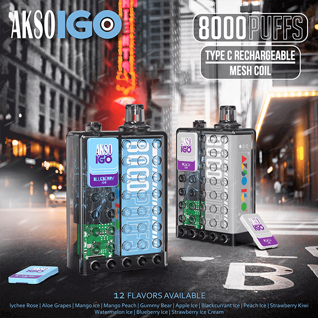 HCigar AKSO IGO Einweg-Vape-Box 650 mAh (wiederaufladbar) 8000 Züge