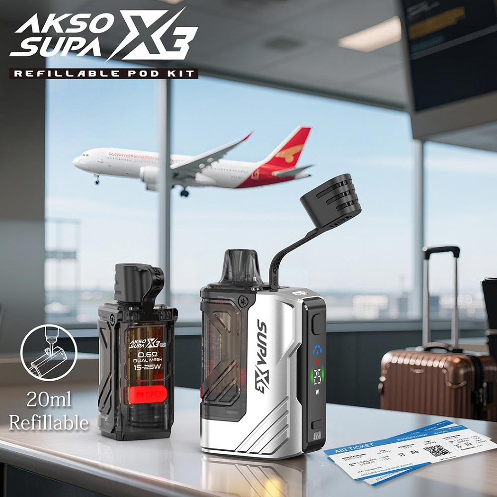 AKSO SUPA X3 OS – Branchenführendes nachfüllbares Pod-Kit mit 20 ml riesigem Fassungsvermögen